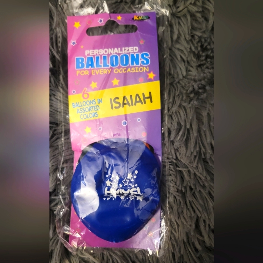 Personalized Balloons  for every occasion, "ISAIAH" in assorted Colors